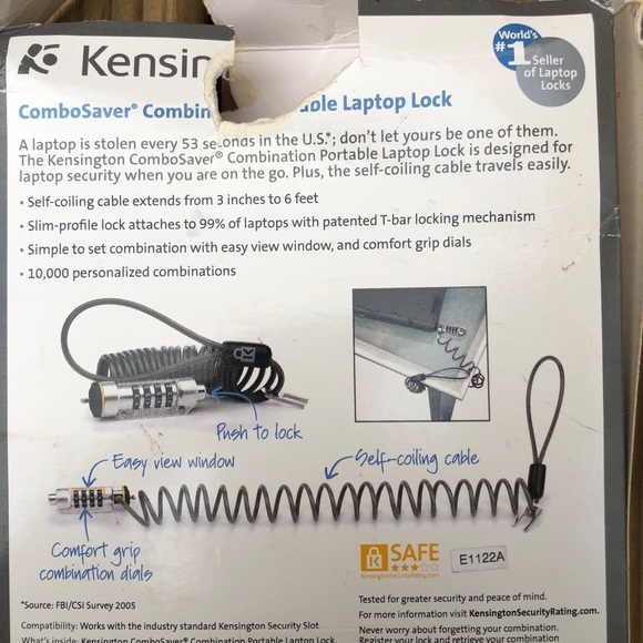 Kensington Combination Portable Laptop Lock - Picture 3 of 7
